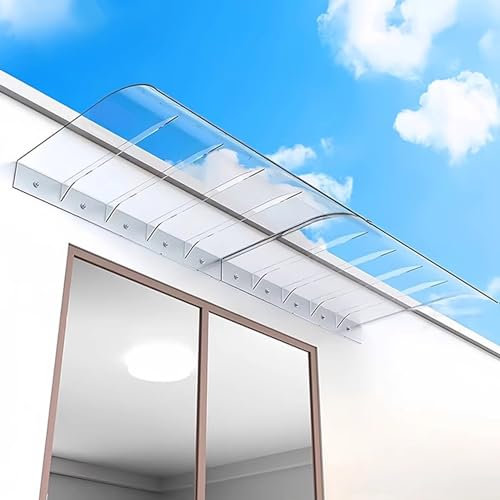 ASHILD Markisen für Türen und Fenster, Polycarbonat-Abdeckung für Haustür, Markisenüberdachung für Außenterrasse, UV-Schutz vor Regen und Schnee