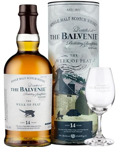 Balvenie 14 Year Old - The Week of Peat Whisky 70cl - With Branded Balvenie Glass