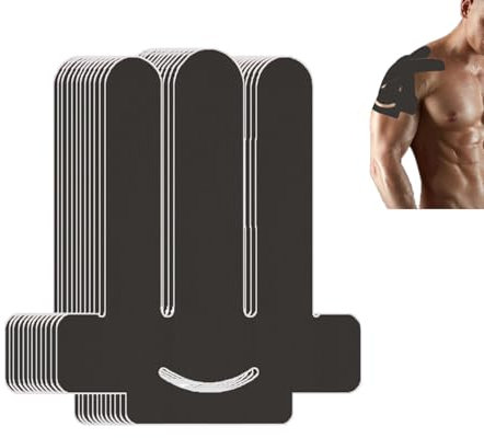 ANAMPION Bandes de Kinésiologie pour Épaule,12PCS Impermeable Rubans Épaule pour Soulagement de La Douleur,Coton Kinesio Tape,Durable Bande Épaulière pour Les Sports (Noir, 12 PCS)
