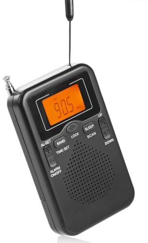 Radio De Bolsillo Am FM - Reproductor De Música De Ra-DIO De Bolsillo Portátil, Radios Pequeñas Digitales, Stéreo con Pilas Y Altavoz Pantalla LCD Digital, Transistor Ra-DIO Pilas