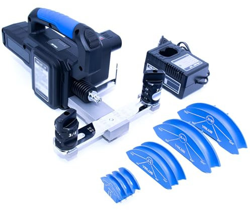 Kit piegatubi idraulico elettrico, strumento a cricchetto ricaricabile per tubi in rame morbido, ideale per progetti di refrigerazione casa e ufficio