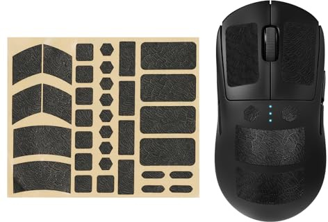 kwmobile Grip Tape for Universal Wireless Mouse Gaming Mouse Grip Tape - Non-Slip Faux Leather Sticker Set - Gamer Grip for PC Mouse Game Controllers or Remote - Anti-Slip Gaming