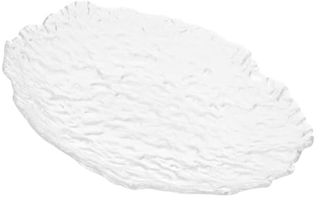 UTHCLO Glass Steak Serving Plate for Western Food, Creative Pasta Tray Ice Dew Glass, Large Food Serving Dish for Home and Restaurant Use