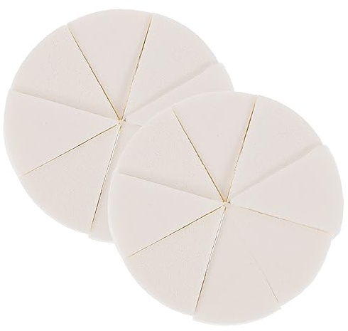 GANAZONO Spugnetta in Lattice Bianco a Forma di Cuneo, 2 Set per Applicazione del Make-up a Secco a Umido, per Uso Quotidiano