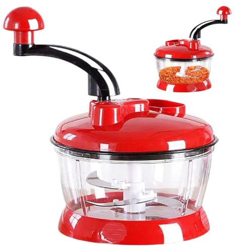 Cortador manual de verduras con cuerda de tracción manual | Cortador de verduras de 2 litros con gran capacidad | Trituradora de ajo reutilizable portátil y resistente para verduras, jengibre, frutas