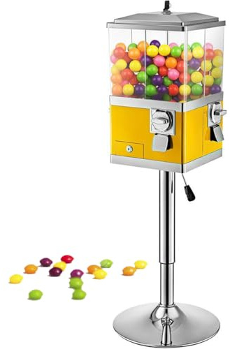 Godisautomat, Roterbar Gumballmaskin Med Stativ, Godisautomat Med Fyra Fack, Justerbar Höjd, Myntdriven Bubblegum-godisbank, För Leksakskapseler Och Studsbollar