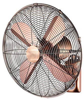 Ventilador eléctrico oscilante de pared con mando a distancia de cobre retro industrial para el hogar 14/16/18 pulgadas