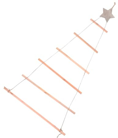FUTUREORYY Weihnachtliche Holzleiter Wanddeko Tannenbaumform zum Hängen Naturbelassene Zweig Dekoration für DIY Christbaumschmuck Vielseitig für Weihnachts und Festtagsdekor Geeignet