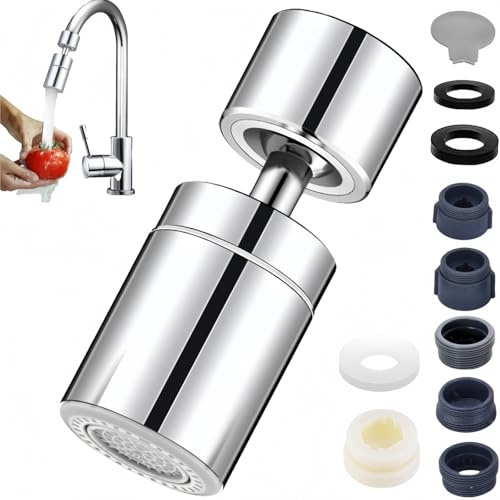 Universal Kitchen Tap Spray Head Attachment,360° Rotate Adjustable Tap Sprayer,Faucet Aerator Adapter,Tap Adapter for Kitchen Sink,Tap Filter Nozzle,22mm Adjustable Sink Faucet Head