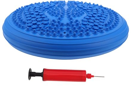 BESPORTBLE Dehnungsmassagematte mit Strukturierter Druckpunktoberfläche Aufblasbare aus Pvc Runde Tragbares Balancekissen Zufällige Farbe für Yoga und Stabilitätstraining zu Hause