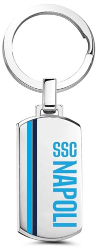 Clondo Portachiavi SSC Napoli in Acciaio Inossidabile – Prodotto Ufficiale Calcio – Gadget Elegante e Resistente con Logo SSCN – Idea Regalo per Tifosi Azzurri