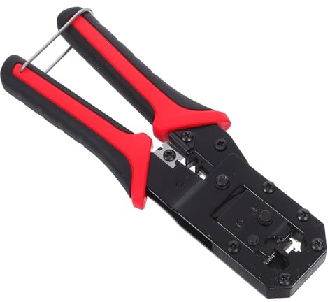 Generico Pinza Crimpatrice Ethernet Multifunzione Spelafili e Taglio Utensile per Crimpatura e Riparazione Cavi di Rete Kit Gancio per Elettricisti e Installazioni Cablaggio Domestico e