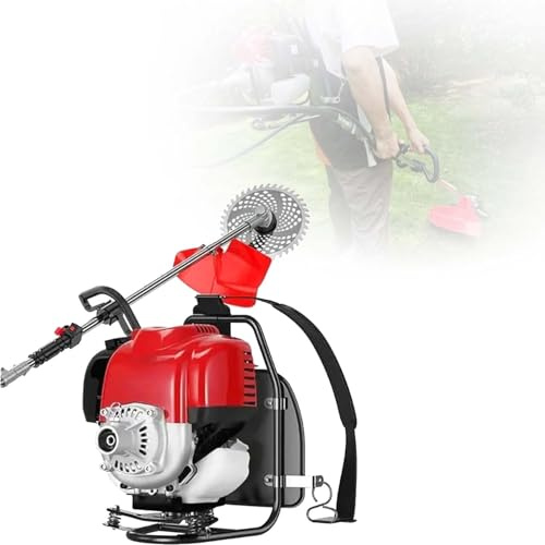 Combinado Multiusos Cortasetos De Mochila 4 Tiempos Y Desbrozadora, Motor A Gasolina 35.8CC para Paisajismo Profesional, Mantenimiento Jardín, Deshierbe con Corte Preciso