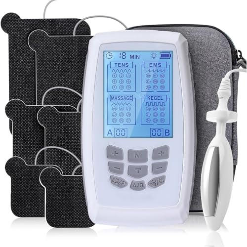 Allenatore per pavimenti pelvici 4-in‑1, TENS EMS per alleviare il dolore, 9 programmi a frequenza variabile per allenamento di stimolazione muscolare, massaggi e allenamento dei muscoli pelvici