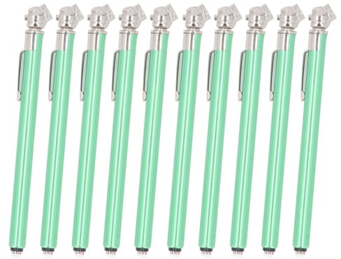 Garosa Medidor de Presión de Neumáticos de Lápiz Medidor de Presión de Aire de Neumáticos de Acero Inoxidable de Aleación de Zinc, Paquete de 10, 3 Rangos de 20 a 120 PSI, Lectura de 4 Lados para