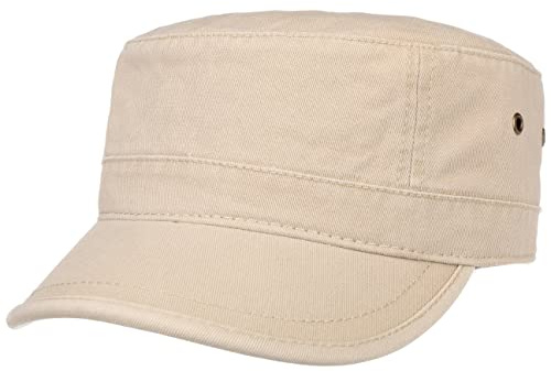 Lipodo Urban Army Cap Damen/Herren - Schirmmütze aus 100% Baumwolle - Armycap L/XL (58-X-Large) - Mütze in Beige - Größenverstellbar