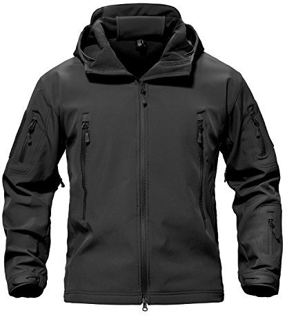 Waterproof Jackets Mens Winter Military Hooded Jacket for Men Windbreakers Softshell Jacket Men Tactical Combat Jackets and Coats for Men, Black, XXX-Large (Tag 4XL)