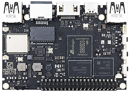 khadas VIM3L Amlogic S905D3 Single Board Computer with 1.2 TOPS,16MB SPI Flash,MCU Programmable,4K playback at 75fps, Gigabit Ethernet with WOL, Bluetooth 5.0, DIY Home Theatre PC(VIM3L)