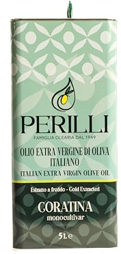 FRANTOIO PERILLI Olio Extra Vergine di Oliva Italiano, Cultivar Coratina, Estratto a Freddo, Lattina da 5 Litri