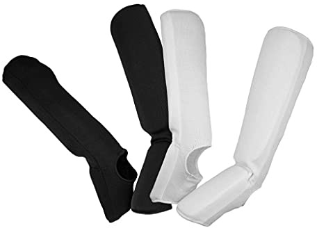 UFG Ultimate - Cloth Shin Instep Guard for Karate TKD MMA Kickboxing Combat Training (White, Children S)