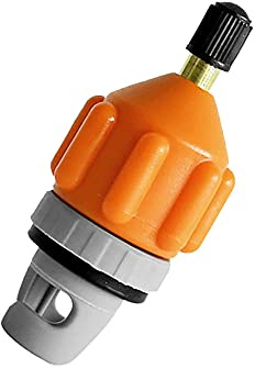 Uppblåsbar båt luftventil pumpadapter, legering plast SUP pumpomvandlare för uppblåsbar roddbåt, kanoter, kajaker, paddelbrädor (orange)