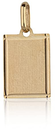 NKlaus Medallion Rechteck schlicht Rohling DIY Anhänger Medaille 333 Gelb Gold 8 Karat personalisierbar