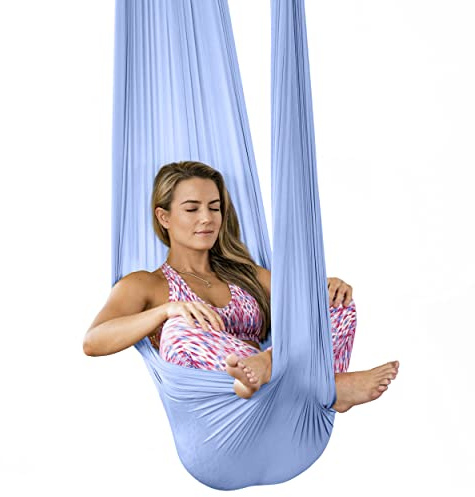 HEALTHYMODELLIFE PINC Active Silk Aerial Yoga Swing & Hammock Kit for Improved Yoga Inversions, Flexibility & Core Strength