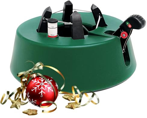 Blumixx Christmas-World Christbaumständer, Modell Taunus, für Baumhöhe bis 2,25 m, Weihnachtsbaumständer Tannenbaumständer mit Fußhebelfunktion und Einseiltechnik, 2,0 Liter Wassertank, Grün