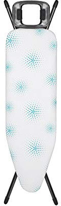 Minky Express Ironing Board, 122 x 38cm Ironing Surface, Folding Ironing Board, Adjustable Height, Large Heat Resistant Sure Grip Iron Rest, Home Essentials, Includes White and Blue Cover