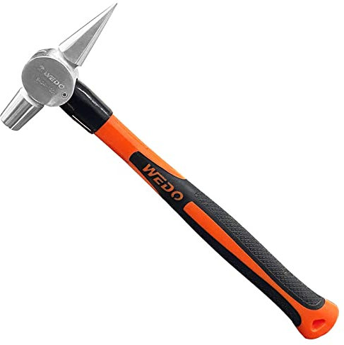 WEDO Edelstahl Prüfhammer Mit Fiberglas-Griff, Spitzer Kopf, Korrosionsbeständig, Rostfest, Umweltfreundlich,150g
