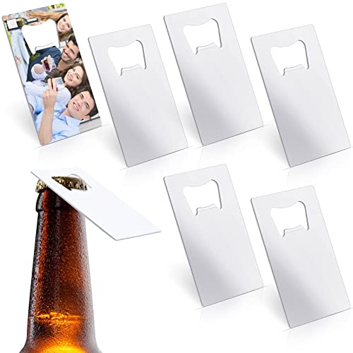 Didaey 6 x Sublimationsflaschenöffner, Rohlinge, Geldbörsengröße, Metall | Blanko-Metall für Wärmeübertragung, Kreditkartengröße 5,1 x 8,5 cm, für Weihnachten, Vatertag, Hochzeit, Geschenke, Bar