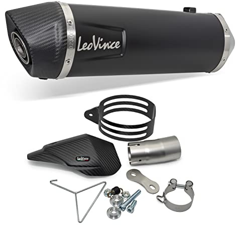 Endschalldämpfer/Auspuffanlage LeoVince SLIP-ON SBK LV ONE EVO Black Edition, Edelstahl schwarz, Carbon Kappe, mit Zulassung für Triumph Tiger 900 GT/Rally/Pro