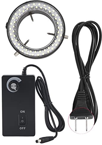 Lampe de Microscope Stéréo à Lumière Annulaire Illuminateur de Source de Lampe pour la Réparation de Bijoux, pour Microscope Stéréo de Laboratoire(Prise UE 220V)
