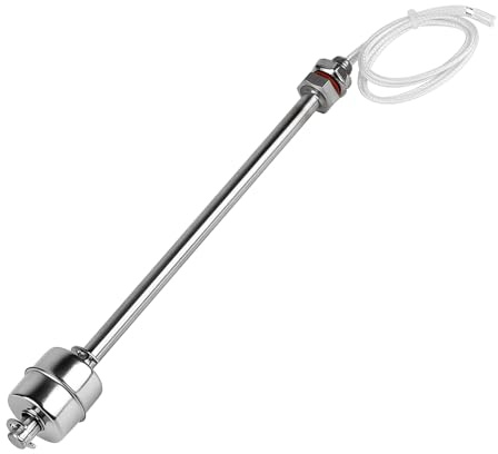 EXLECO Edelstahl Schwimmerschalter 200mm M10 vertikal 230V | Wasserstandssensor, Füllstandsregler für Flüssigkeiten, für Wasserpumpe, Pool & Teich