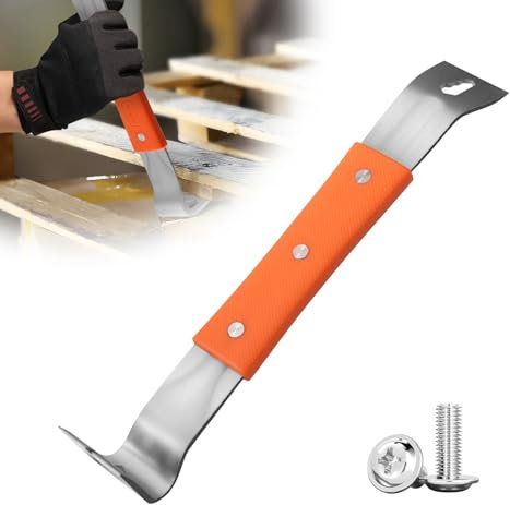 Woodworker's Multi-Purpose Magic, 2024 Upgrade Multifunctional Brecheisen, Nagelzieher Stainless Steel Mit Rutschfester Kunststoffgriff, Universal Dachdecker Werkzeug für Pulling,für M4/5/6 (Orange)