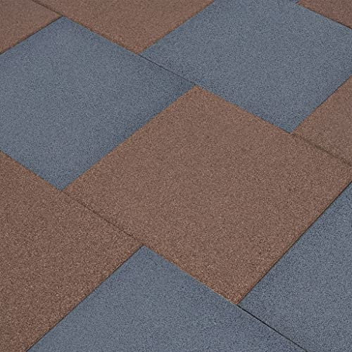 Lot de 12 dalles de protection contre les chutes en caoutchouc Gris 50 x 50 x 3 cm