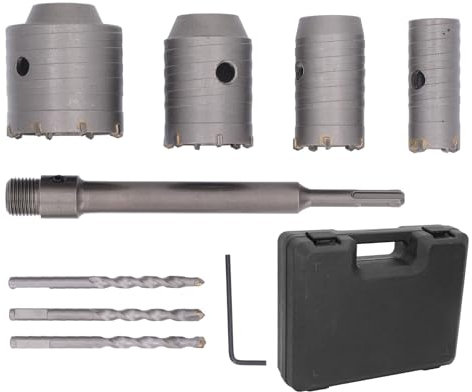 Juego de sierras de corona de 30 mm, 40 mm, 50 mm, 65 mm, con 3 brocas, abridor de agujeros, cortador para hormigón, ladrillo, cemento, piedra, perforación de pared, bricolaje