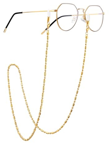 ChainsPro Brillenkette Edelstahl Damen Herren Brillenbänder Einstellbarer 1.2/1.8/3.5mm Breit Spaghettikette Maskenkette Zubehör für Sonnenbrillen