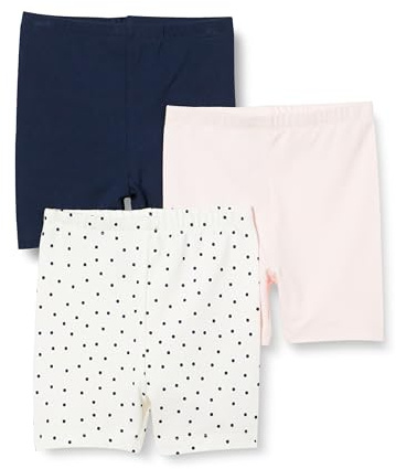 Amazon Essentials Toddlers and Baby Girls' Cotton Stretch Jersey Bike Shorts, Pack of 3