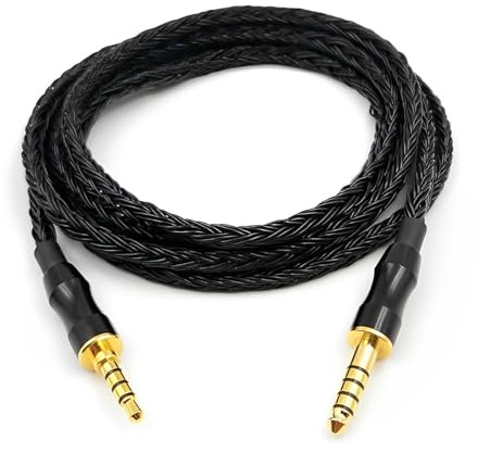 Earmax 6N OCC Cavo bilanciato placcato oro HiFi 1,2 m compatibile con Beats HIFIMAN DEVA pro HE-R9, spina bilanciata da 4,4 mm TRRS da 3,5 mm (120 cm)