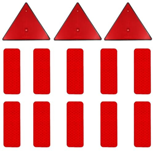 3 Teile Dreieckiger Reflektierender Karten, 10 Rote Reflektierende Aufkleber, Reflexionskarten Für Anhänger, Mehrzweck-Reflexionskarten, Auto-Reflexionsaufkleber, Autozubehör