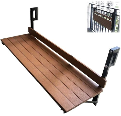 XRRJFYH Balkontisch Hängend Balkontisch Wetterfest Balkon Klapptisch Balkonhängetisch für Terrassengeländer, Patios, Gärten(120cm/47in)
