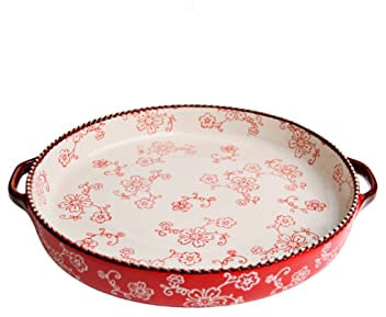 Teglia per Pizza Piatto per Pizza Piatto per Pizza in Ceramica Vassoio per casa Teglia Rotonda per Forno per Pizza Teglia da Forno per Cucina Teglia da Forno per Pizza Resistente
