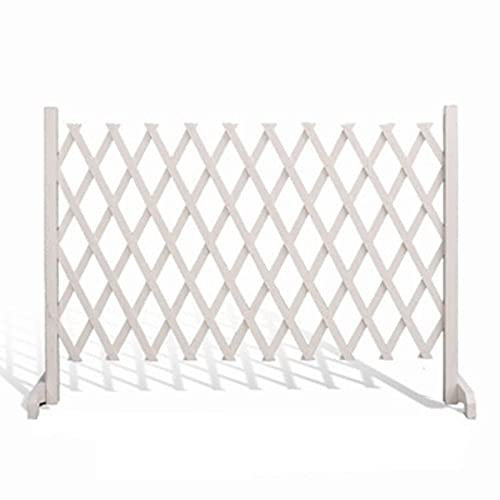 Mobiler und beweglicher Gartenzaun aus Massivholz, zusammenklappbar, leichtes Design für Pflanzenschutz, ideal für Gärtner und Haustierbesitzer, Heimhof, dekorativer Zaun für Pflanzenklettern, weiße