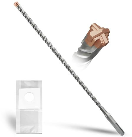 METOTY SDS Plus bohrer 8mm×310mm，mit 4 Hartmetallschneiden,Kopf mit Beschichtung,Steinbohrer,Hammerbohrer,Betonbohrer,Für Stein,Beton,Naturstein,Ziegelmauer