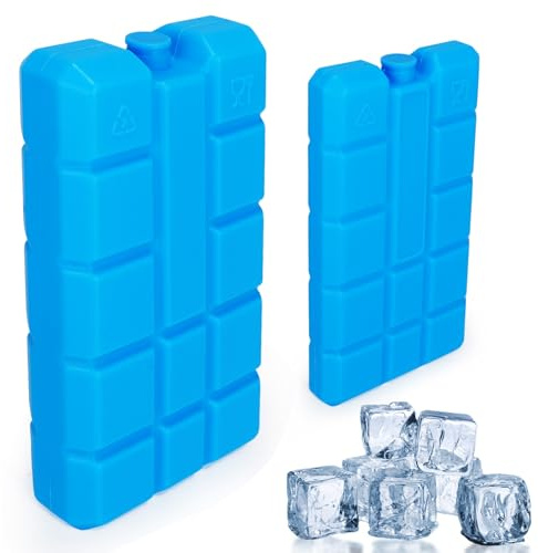 IHLOOTD Pain de Glace pour Sac Isotherme 2 Pièces 200/400ml Bloc de Glace pour Glacière Accumulateur de Froid Glacon pour Glacière pour Glaciere pour Voyage et Camping Aliments Réfrigérés, Boissons