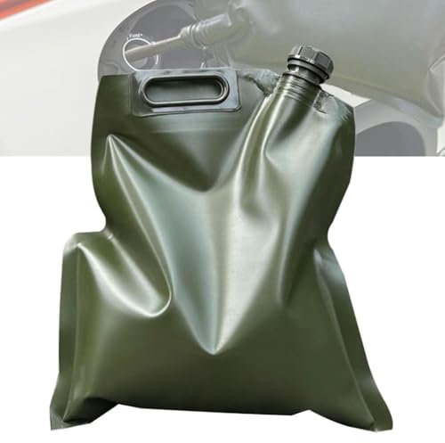 TAUIANE Benzinkanister, GroßRaum Kraftstoffkanister, Tragbarer, Faltbarer TPU KraftstoffbehäLter, 5L, 10L, 20L, 30L, Mit Langer, Flexibler DüSe, FüR Den Notfalleinsatz Im Freien,Grün,20L