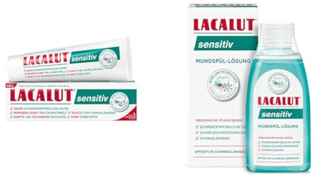 LACALUT Sensitiv Bundle – Zahnpasta & alkoholfreie antibakterielle Mundspülung für schmerzempfindliche Zähne und empfindliches Zahnfleisch – reduziert Reizempfindlichkeit, schützt effektiv und pflegt