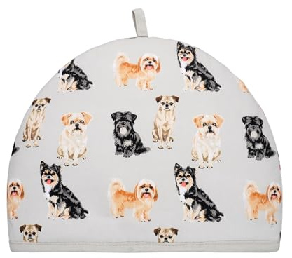 SiXsigma Sports Tea Cosy For Insulated Teapot Warmer (35x27x3cm) - Quick Dry Cotton Small, Medium, Large Teapot Funny and Trendy Design - Ideal For Women (Cute Dog Puppy)
