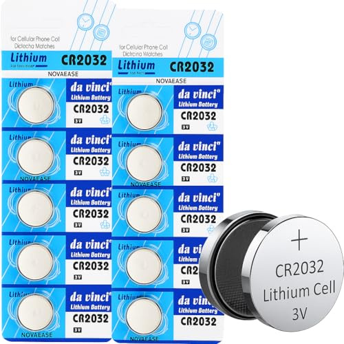 CR2032 Batteries 3V Lithium Pack of 10 (CR 2032 / DL2032 / ECR2032/) Long-Lasting Lithium Button Batteries Great for Homes, Professional and Commercial Use, Remotes, Keyfob, Calculator, Watches